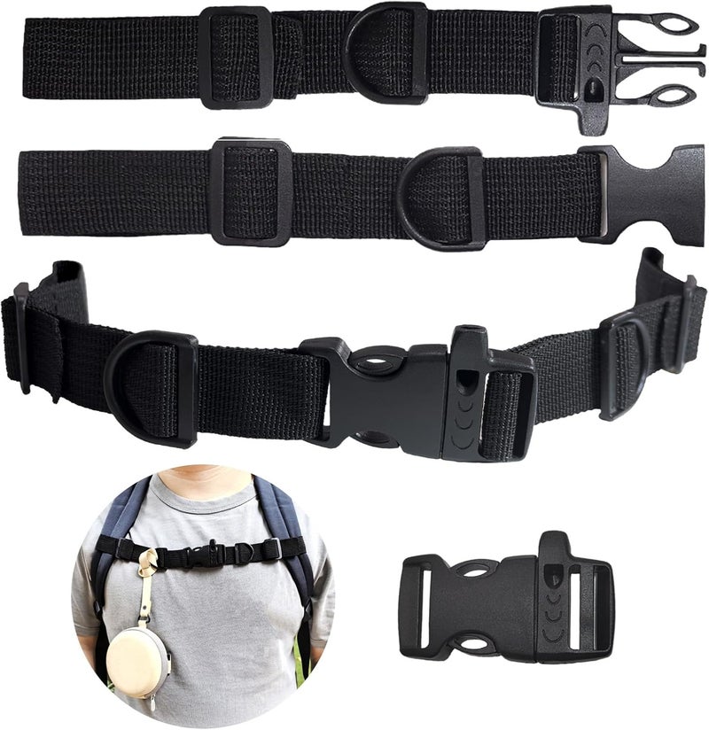 Keromtein 2 PCS Backpack Chest Strap Add on, Adjustable Sternum Straps for Backpacks and Schoolbag, Heavy Duty Backpack Waist Strap Chest Belt with Whistle Quick Release Buckle and Slide Lock for Hiking Jogging - Image 1